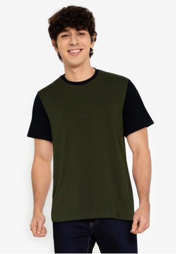 ZALORA BASICS multi Contrast Sleeve T-Shirt 2CE9FAAEDCD7CAGS_1