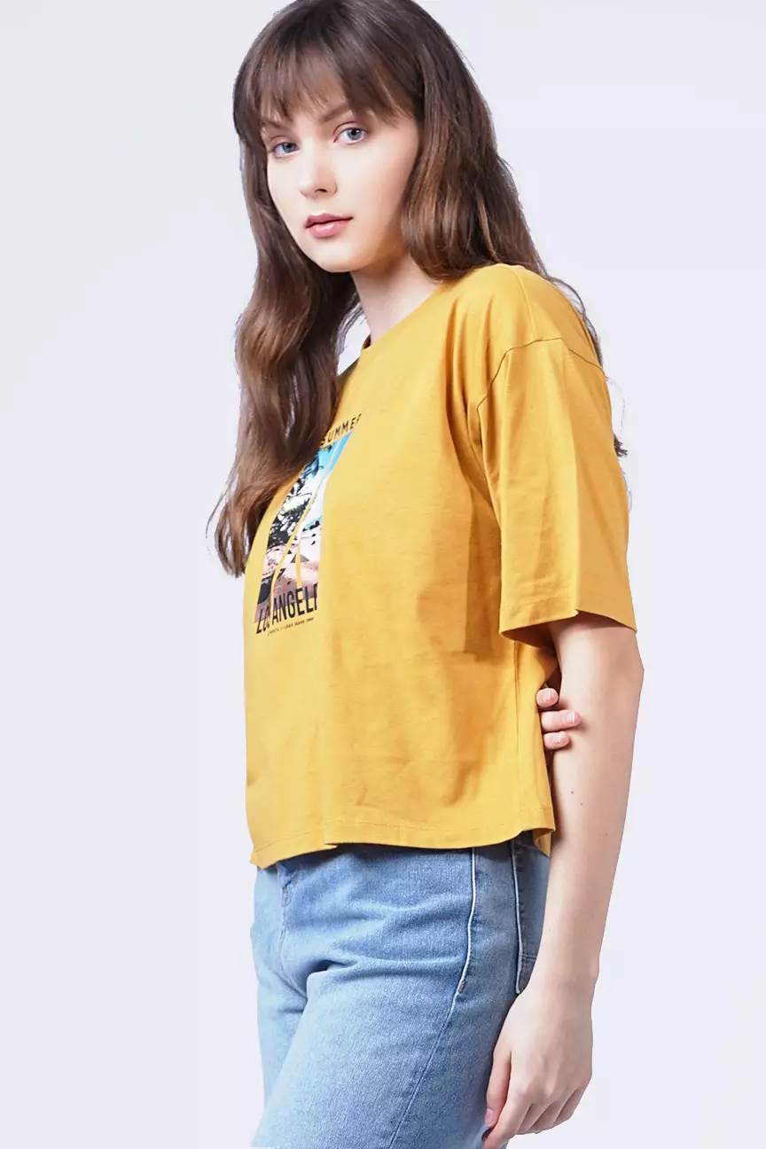 Kaos Wanita Ellie Mustard