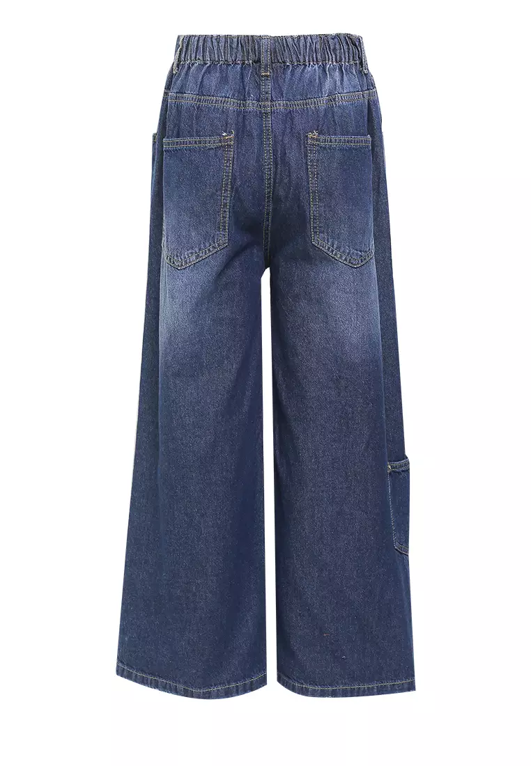 Pito Dito Girl Surrey Celana Kulot Denim Anak Navy - Size 4