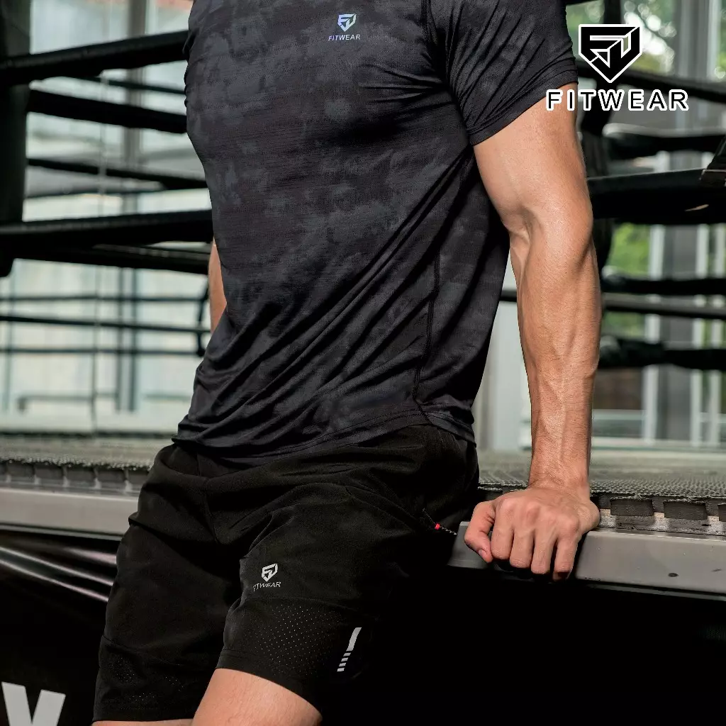 Fitwear - Kaos Dryfit Pria DAMIAN TIE DYE - BLACK