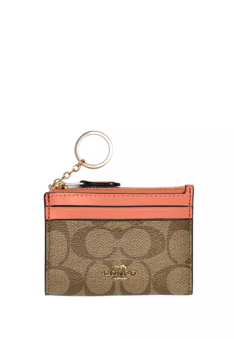 Jual Coach Mini Skinny Id Case In Signature Canvas Light Coral Original Zalora Indonesia