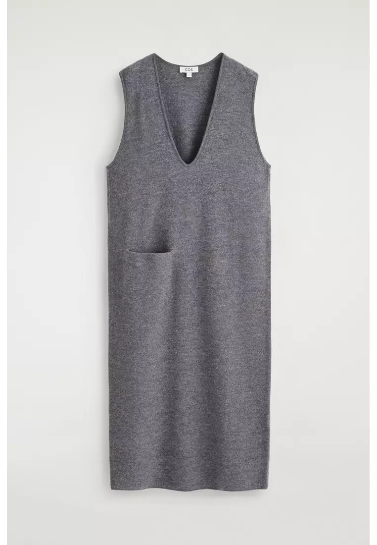 BOILED-WOOL MIDI DRESS