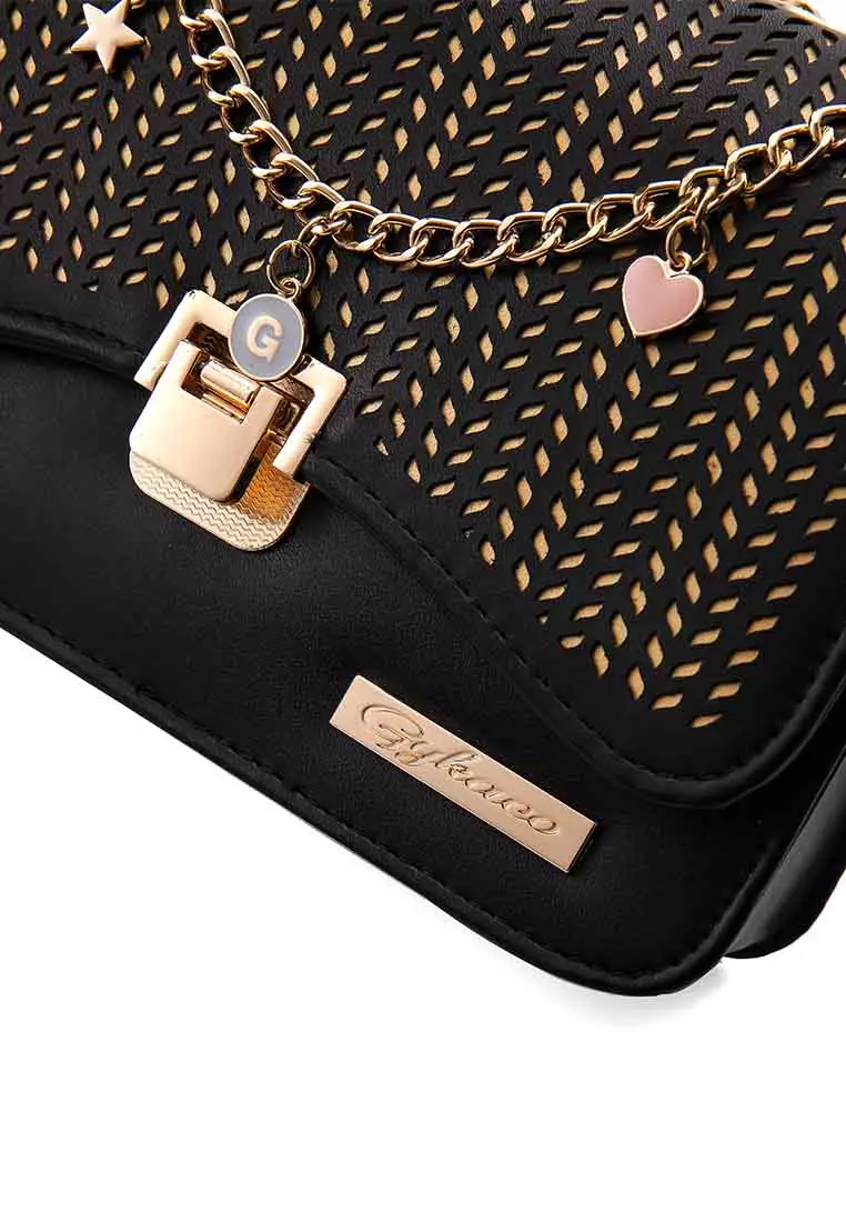 GYKACO SEORINA Black - Tas Wanita Sling Bag - Fashion Top Handle Bag (Import)