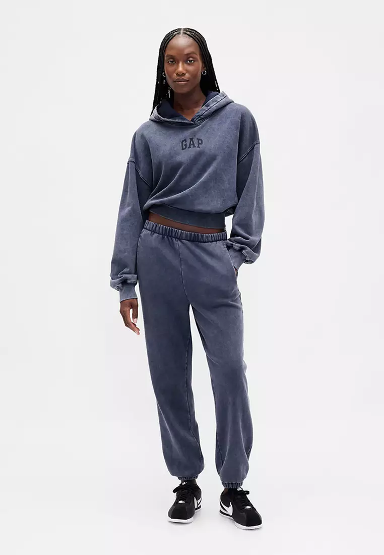 VintageSoft Crop Logo Hoodie