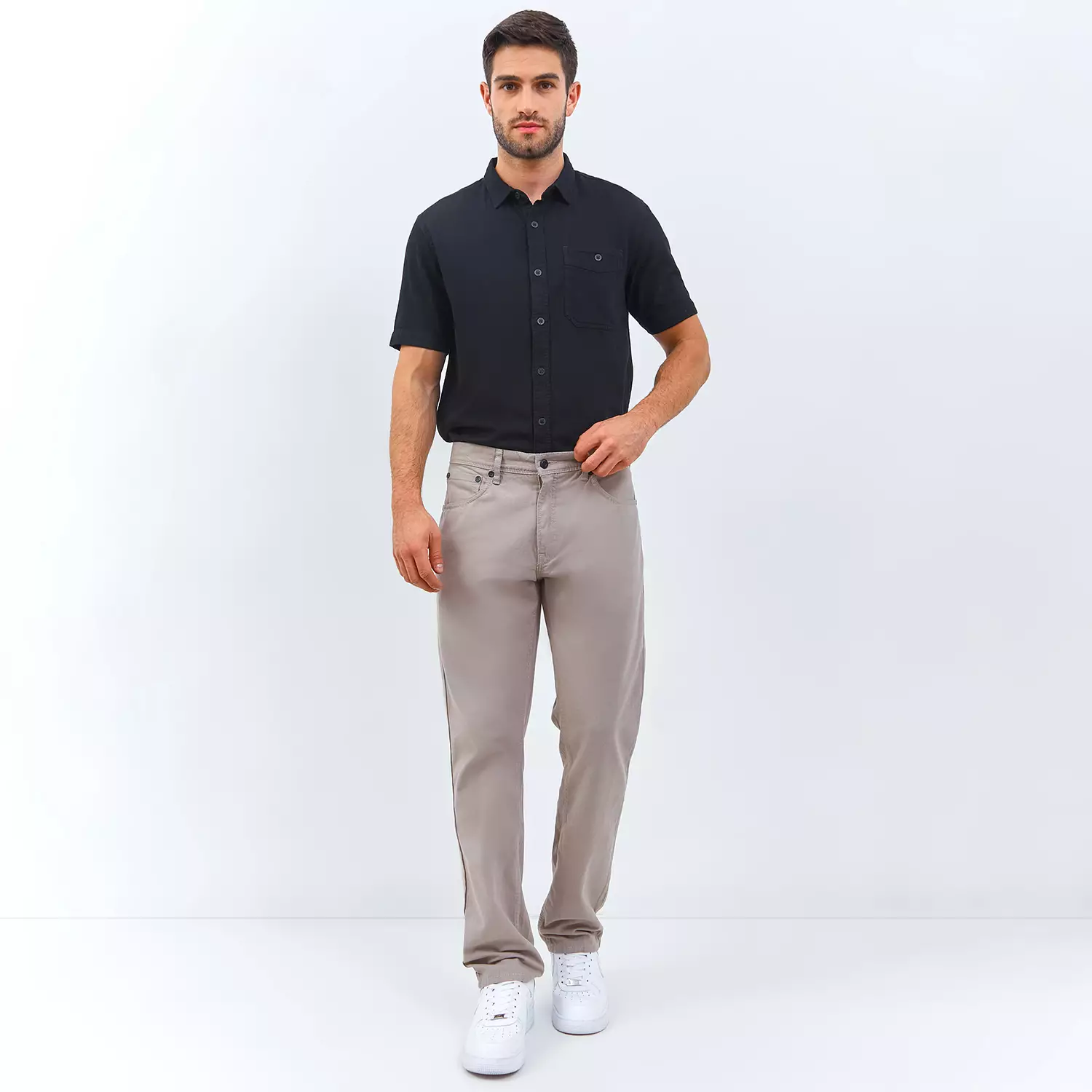 EMBA DENIM - Celana Panjang Pria Regular Fit Non Stretch Material Kanvas (Normal Size) Warna Light Brown - BS08.1