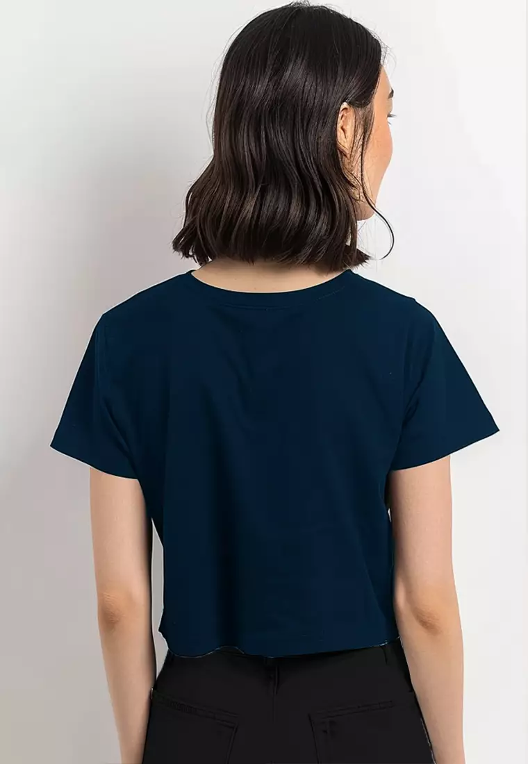 LTG99 Kaos Crop Wanita RCP Quiet Motion Navy