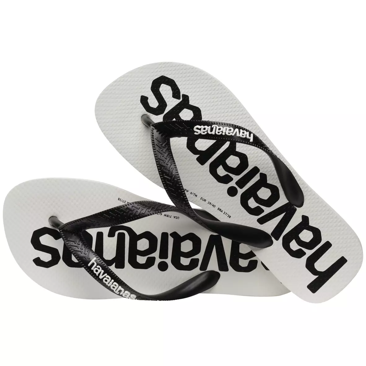 Havaianas 3624 Top Logomania 2-White / Black / White - Sandal Pria