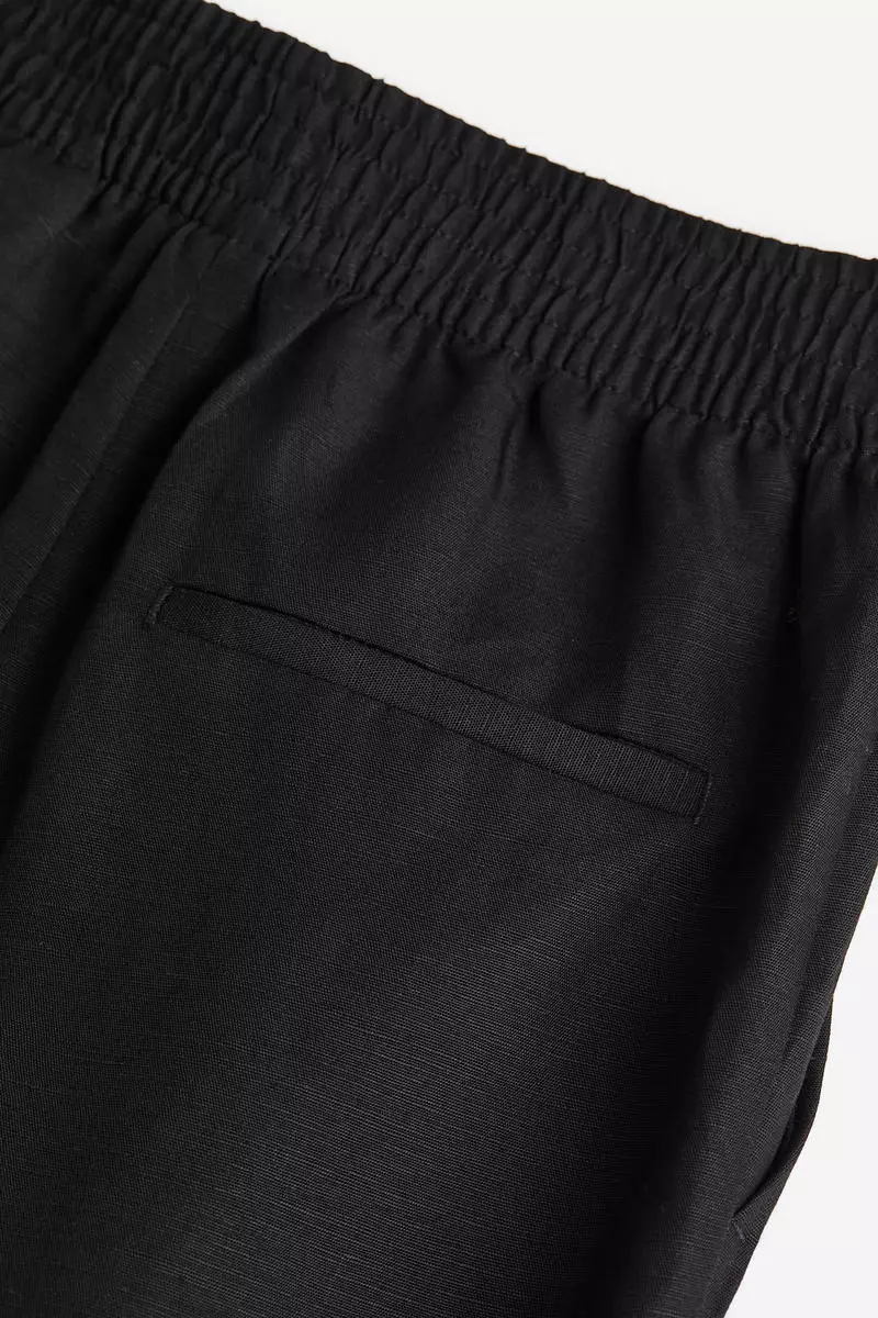 Buy H&M Wide linen-blend trousers Online | ZALORA Malaysia