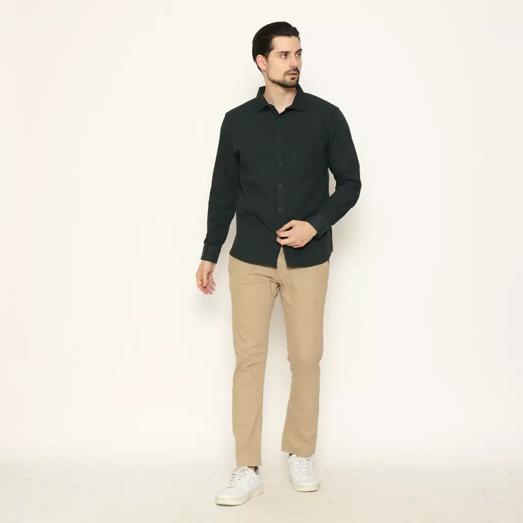 AMK Kemeja Pria Lengan Panjang SHS River L/S Green