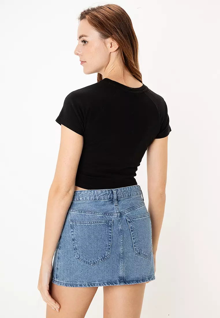 Buy Tommy Hilfiger Slim Cropped Glitter Varsity Tee 2024 Online ZALORA