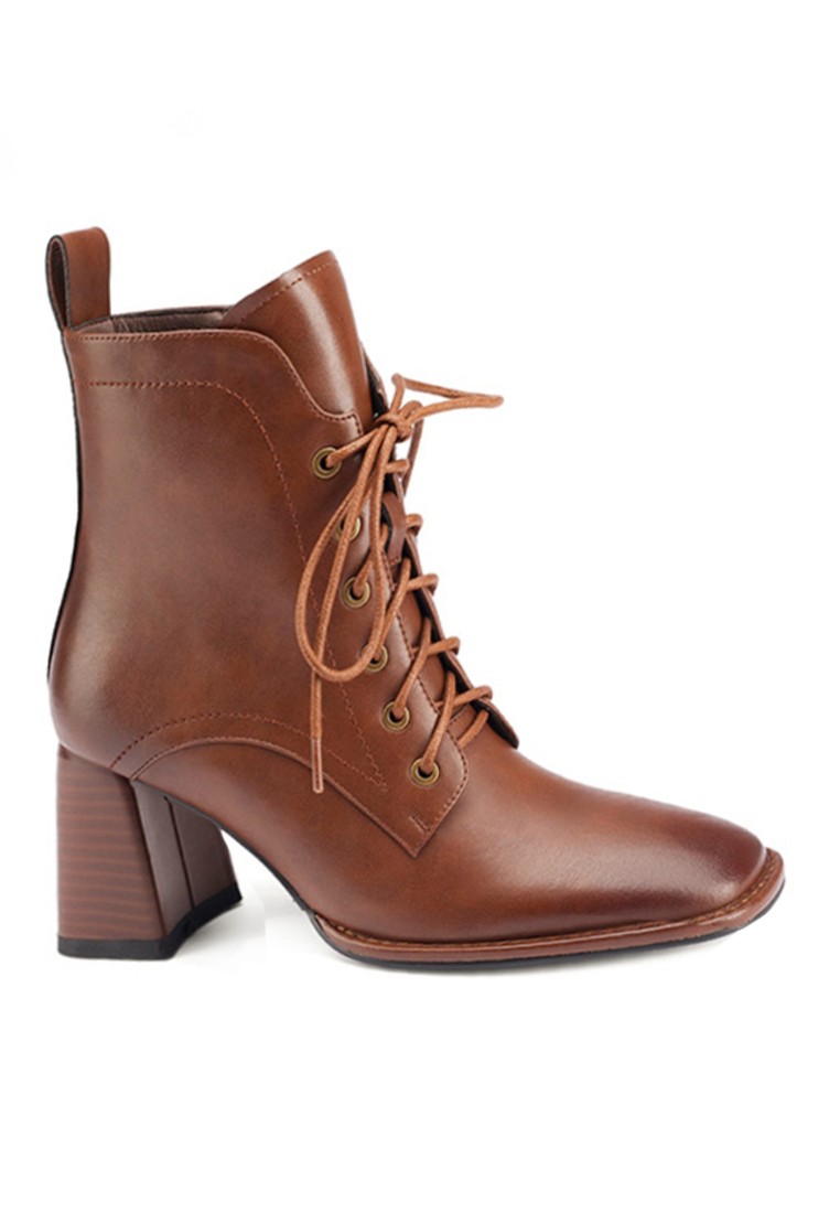 VANSA Leather Lace-up Ankle Boots VSW-B0618081