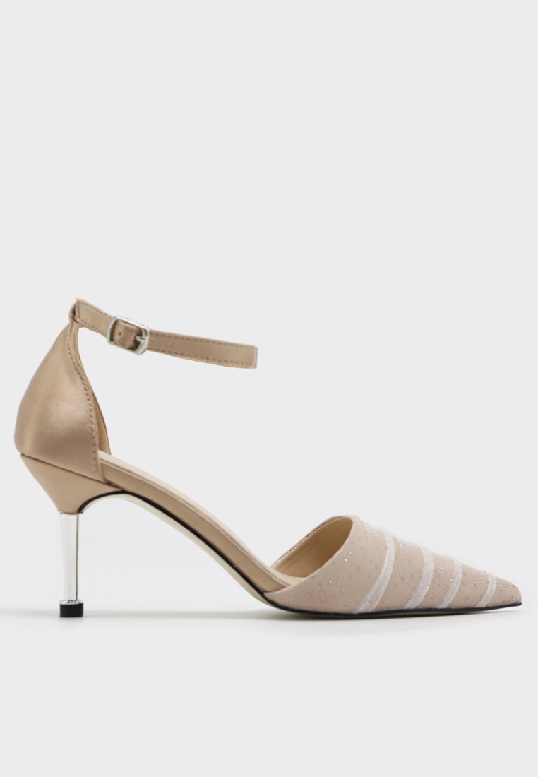 Pleated Ankle Strap Strappy High Heel Sandals YLT219-2