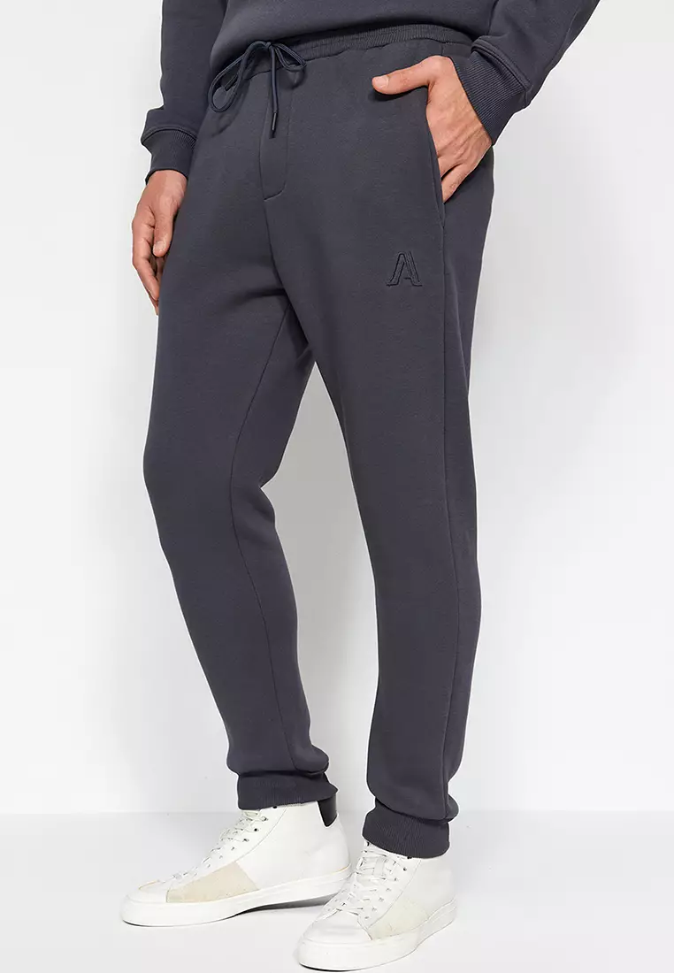 Mid Rise Drawstring Side Pocket Straight Leg Fleece Casual Cotton Sweatpants