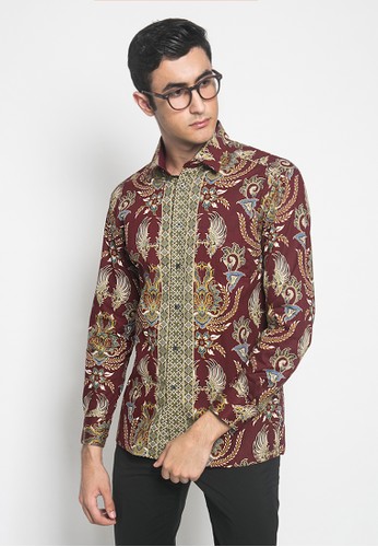 Jual Alisan Alisan Batik Kombinasi Slimfit Lengan Panjang Merah Original Zalora Indonesia