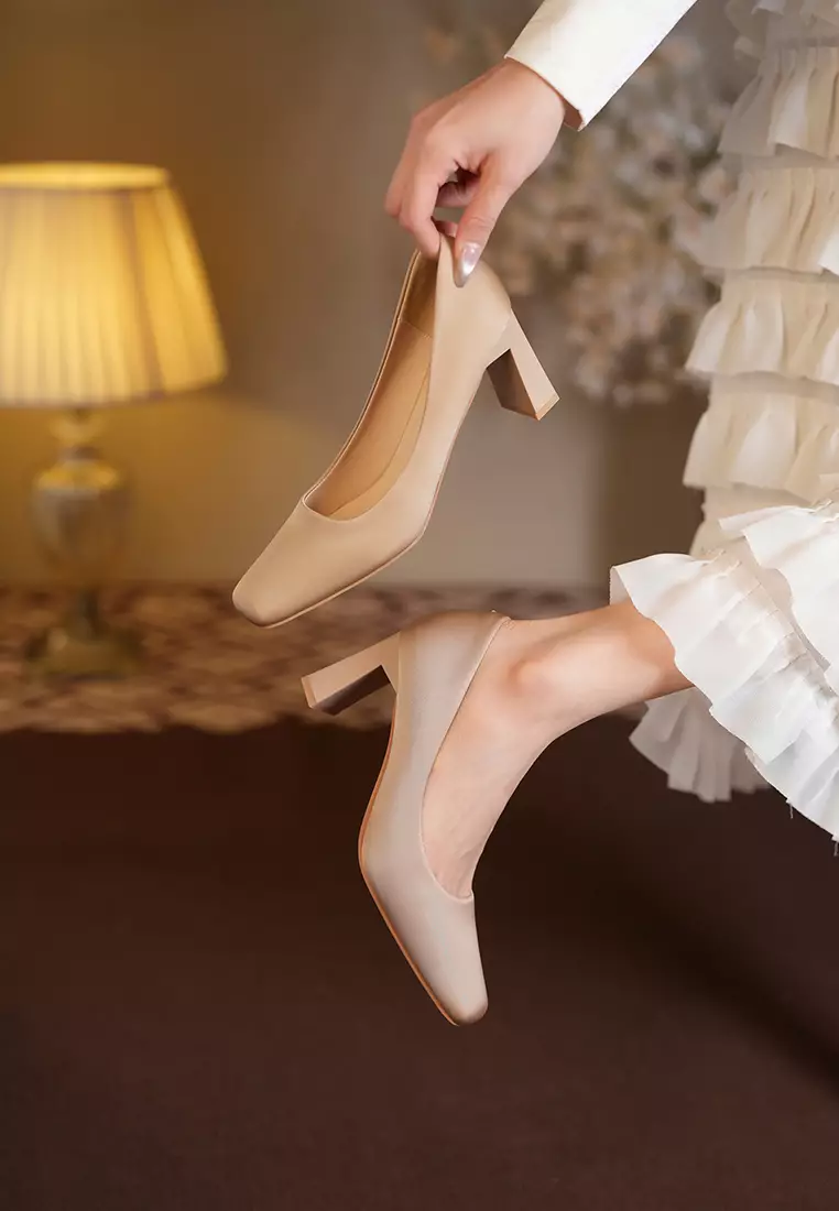 Block Heel Dsw Tan Shoes Twenty Eight Shoes 7CM Uniform Chunky