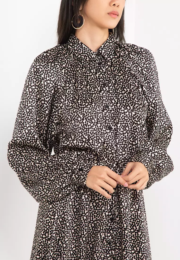 Topshop spotted sales midi dress