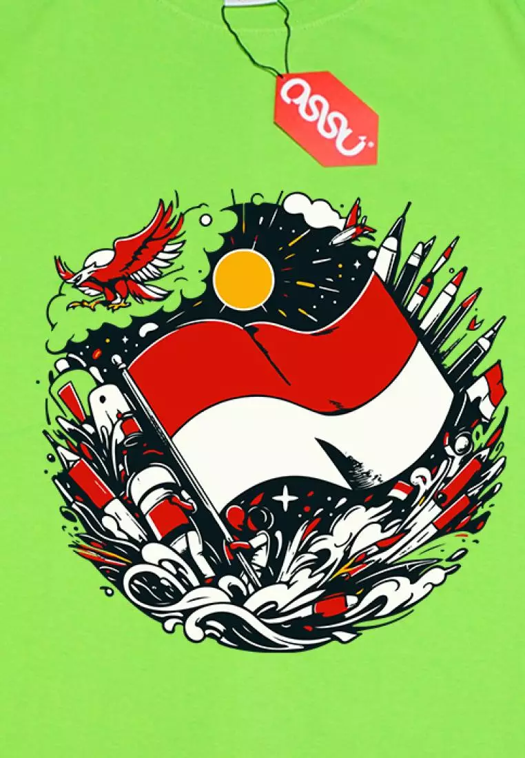 OSSU Indonesia Flag Green Tshirt