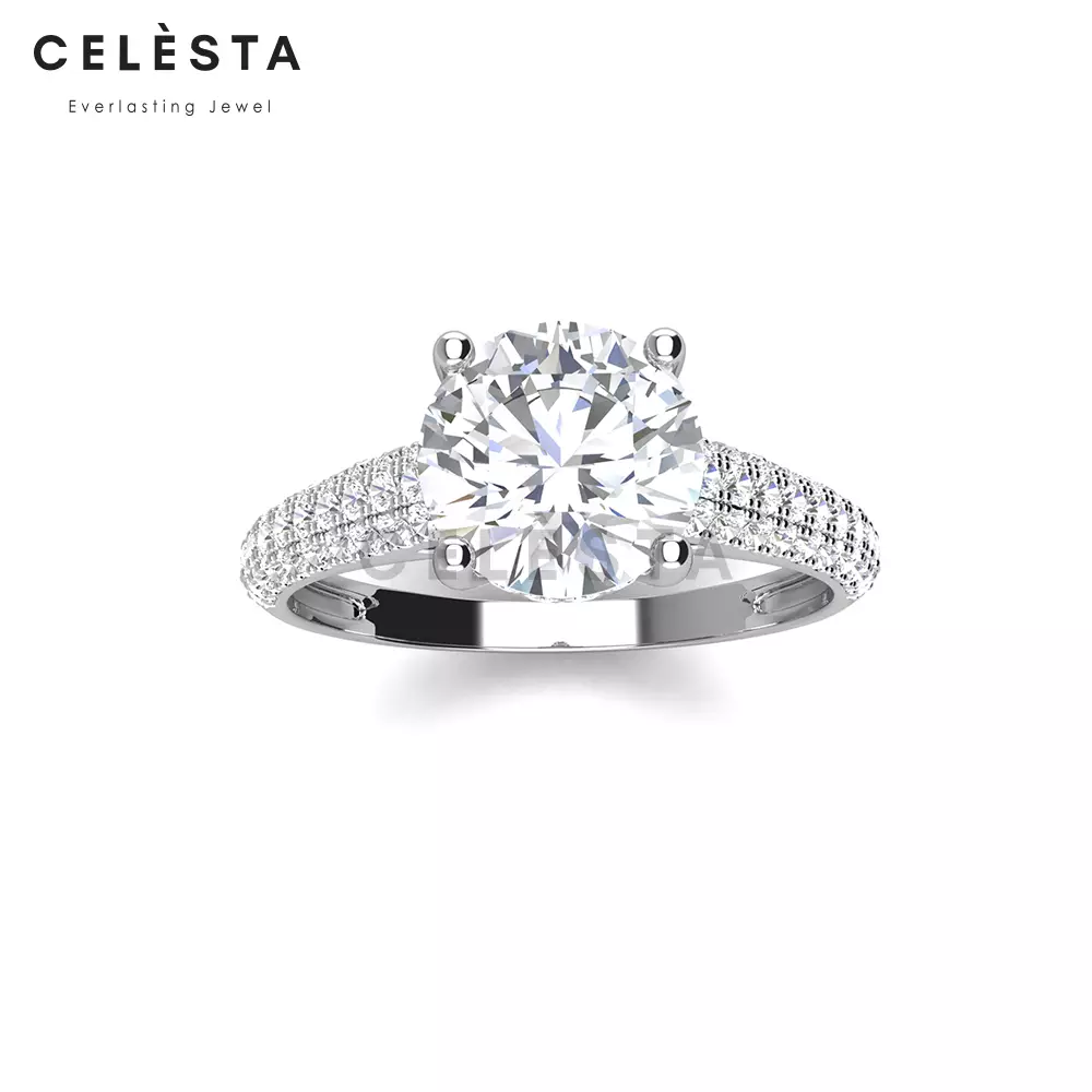 Berlian Moissanite Maxiem Ring [GRA CERTIFICATE MOISSANITE DIAMOND] - Cincin 2CT  Moissanite Diamond 925 Silver Celesta by Her Jewellery