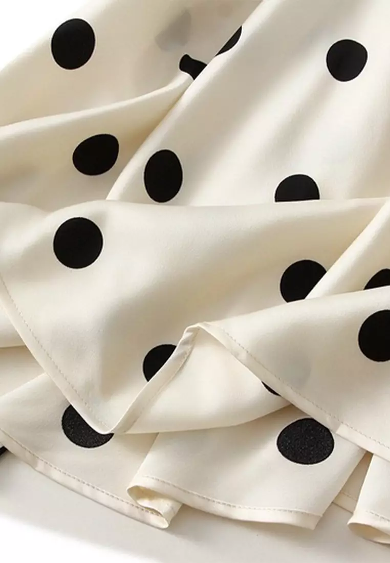 Polka Dot Silk Satin Skirt AF9830