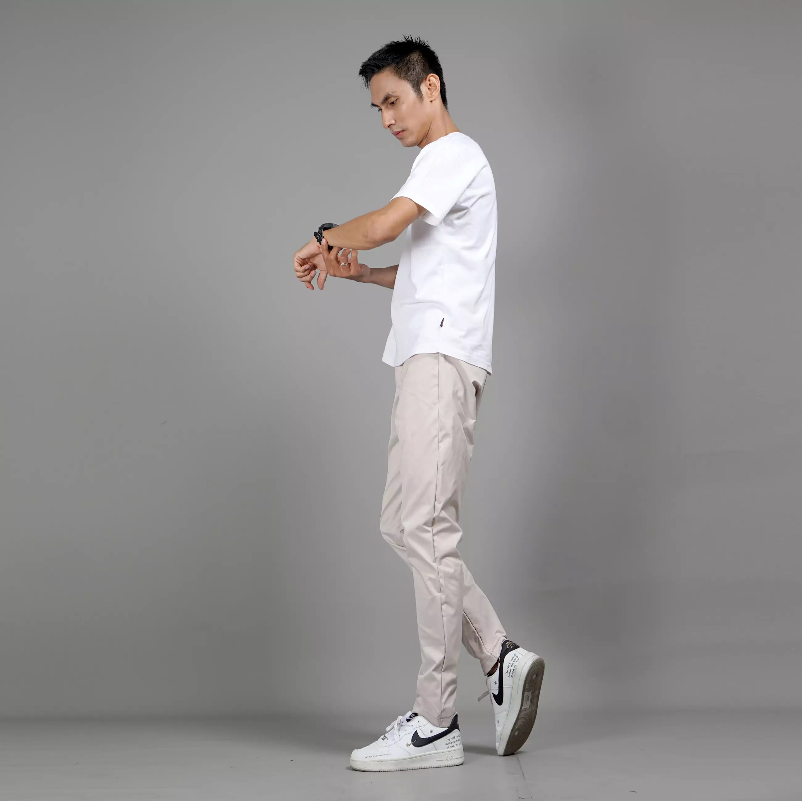  JEFAN Celana Chino Celana Casual Pria Chinos Pants - KREM