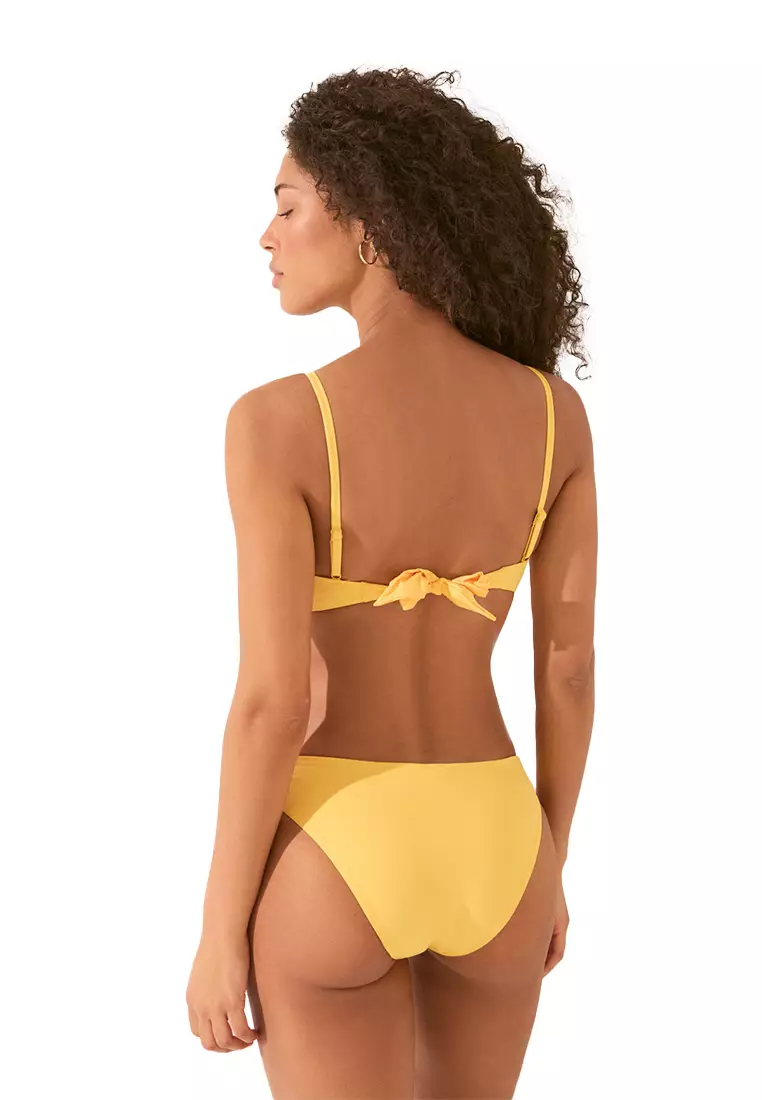 Classic Yellow Gathered Bikini Bottom