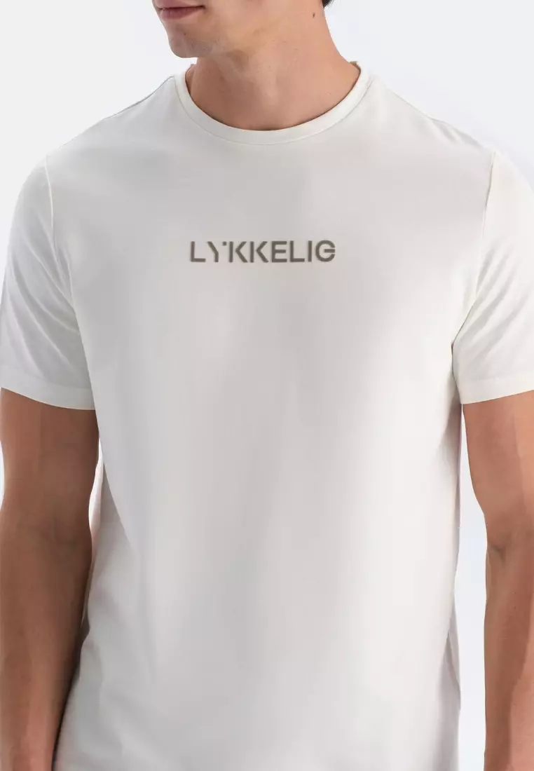 Stone T-Shirt, Slogan Patterned, Crew Neck, Regular Fit, Activewear for Men