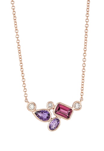 HABIB gold HABIB Chic Collection Garnet and Amethyst Gemstone Diamond Necklace in Rose Gold 558980722 624C5ACD612231GS_1