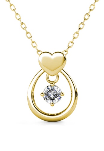 Her Jewellery gold Love Drop Pendant (Yellow Gold) - Made with premium grade crystals from Austria 9FFD3AC7CEE824GS_1