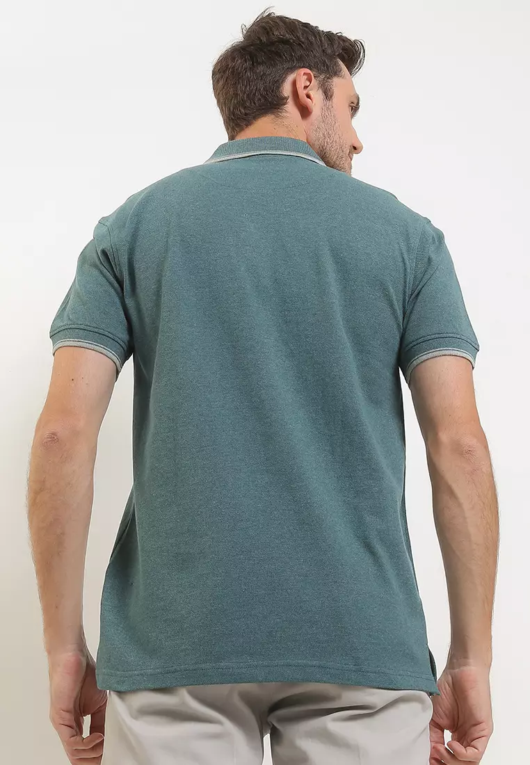 Crocodile CRCOLE 3 Sea Green - Baju Pria Men Polo Shirt - Relax Fit - Katun
