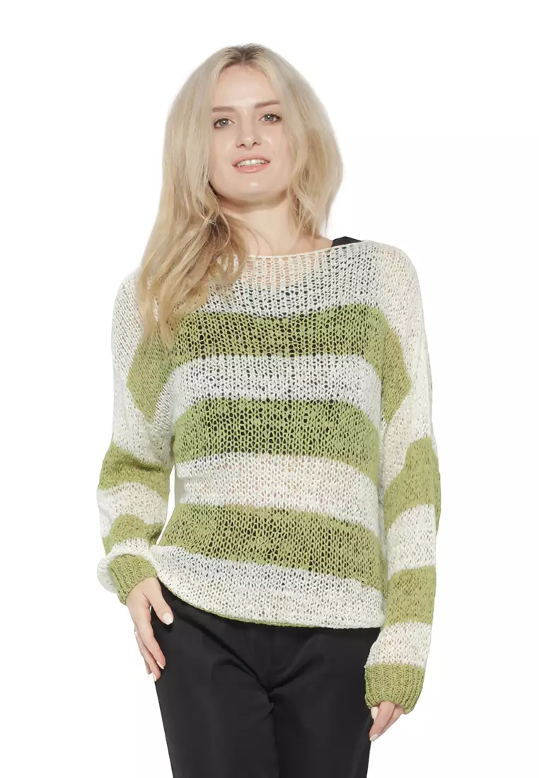 Atasan Rajut Oversized Hijau