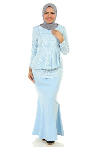 Rosa Kurung With Layered Pleated from Ashura in Blue