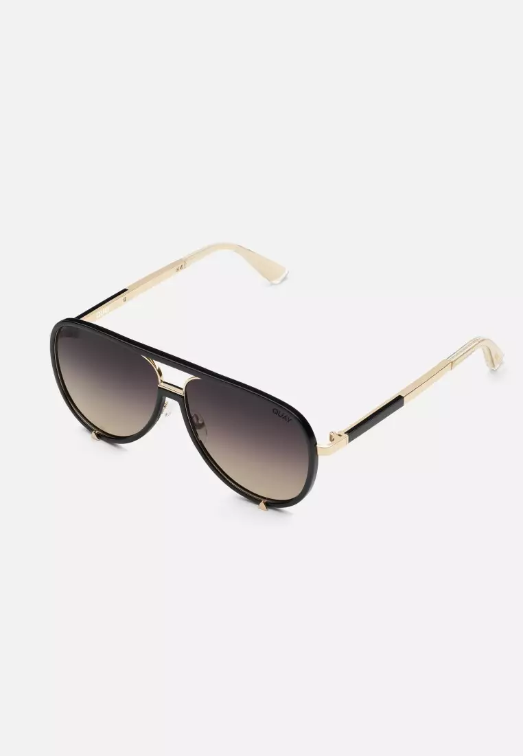 High Profile Luxe Sunglasses - Black Gold/Smoke Taupe Polarized