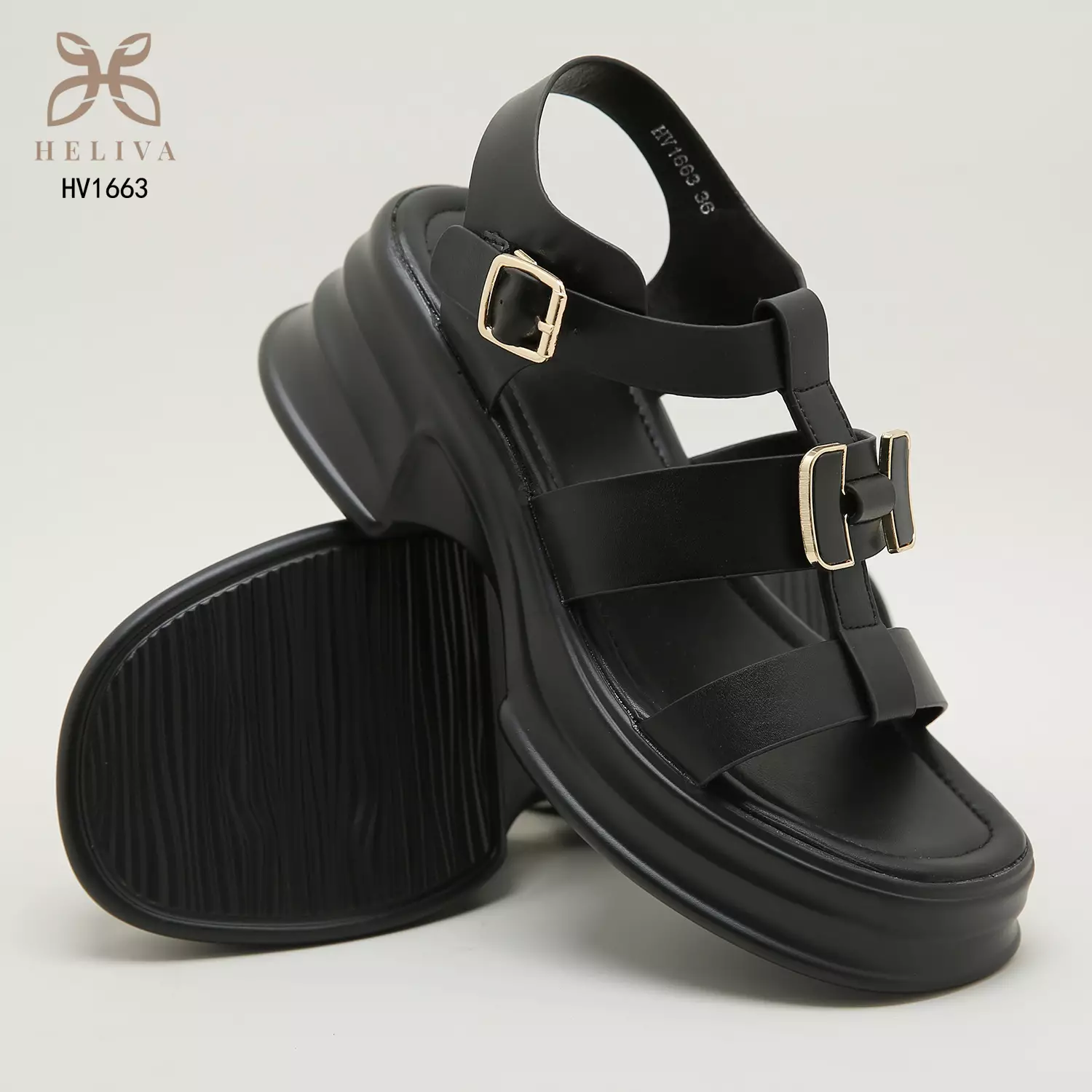 Heliva Pamela Platfrom Heels Rope Detailed Sol 6cm