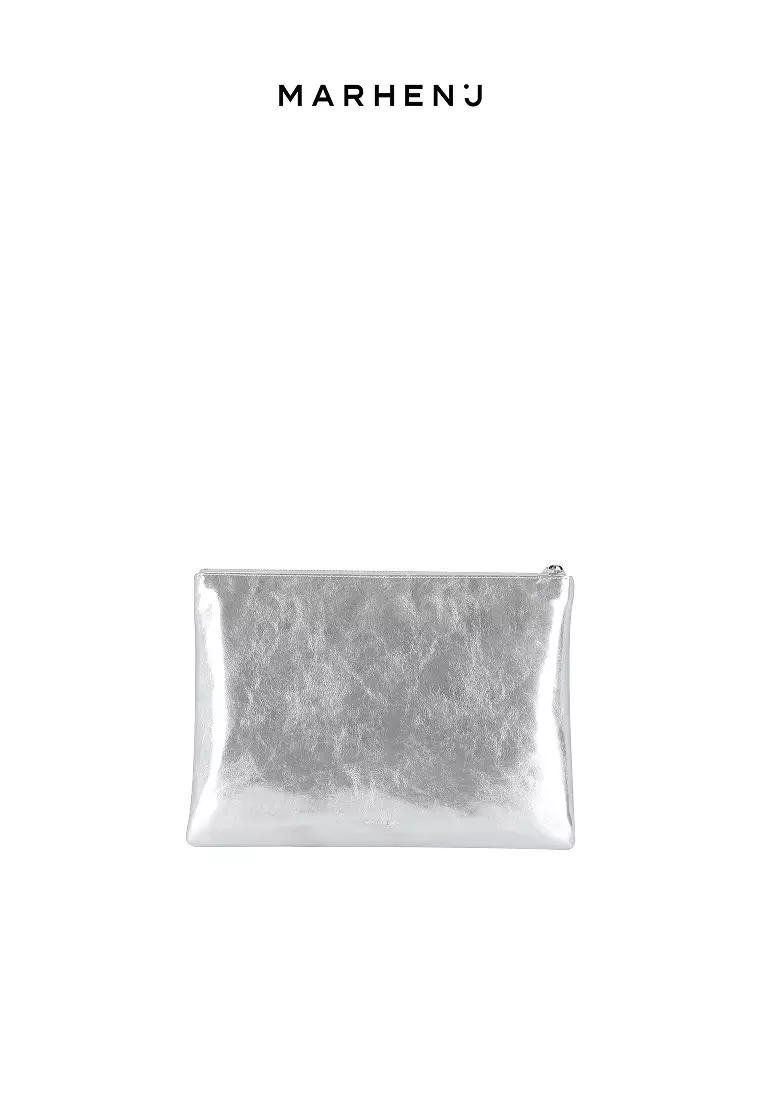 JACK Clutch Vegan Leather Pouch Silver