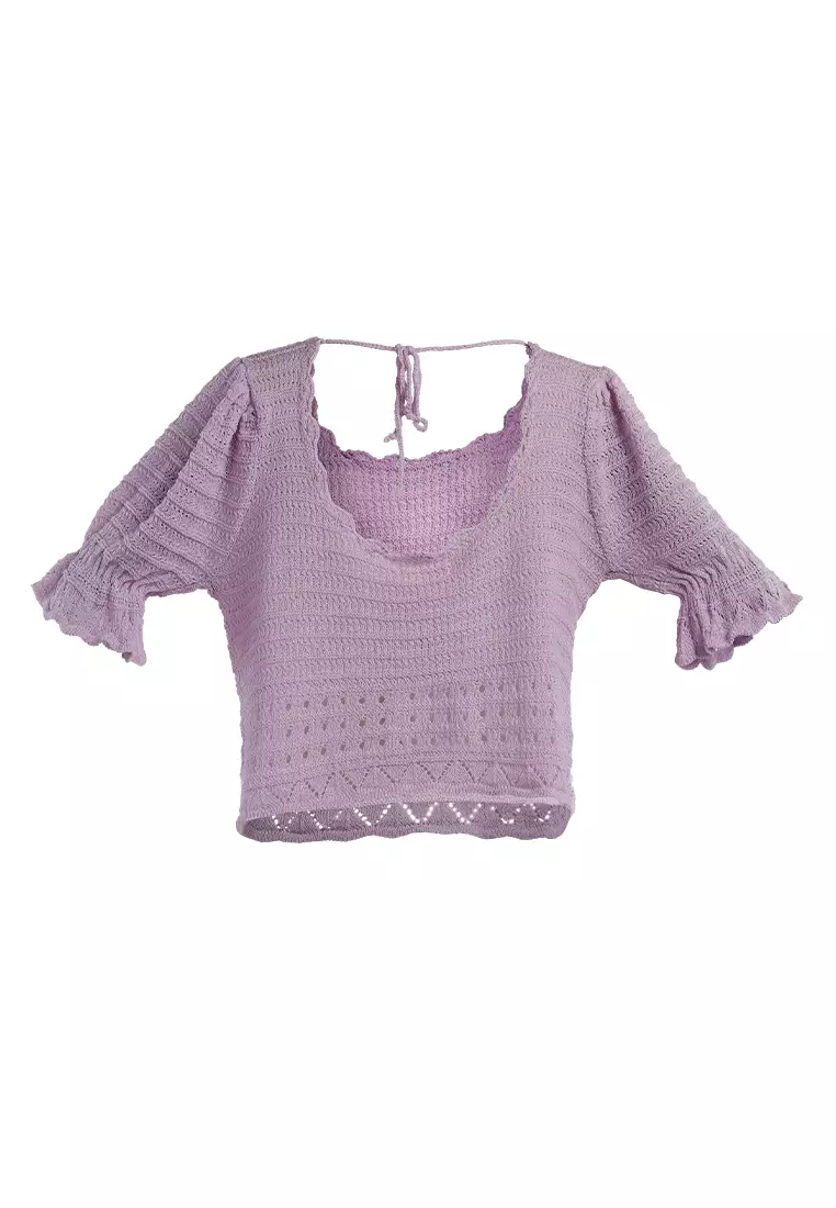 Purple Classic Short-Sleeved Top