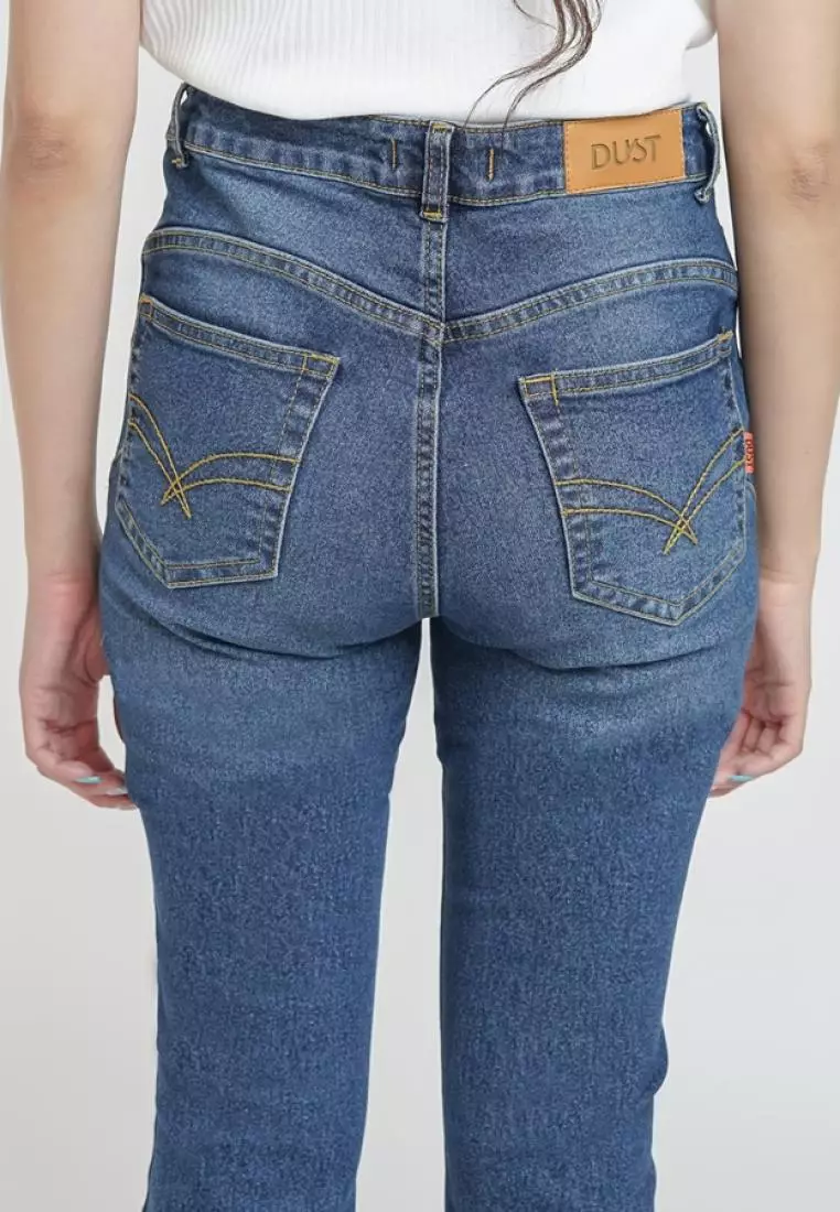DUST Celana High Rise Bootcut Jeans Kalula Biru (D. 31296-BC)