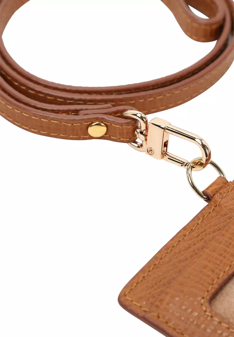 Clipper Strap Card Case - Embossed Caramel