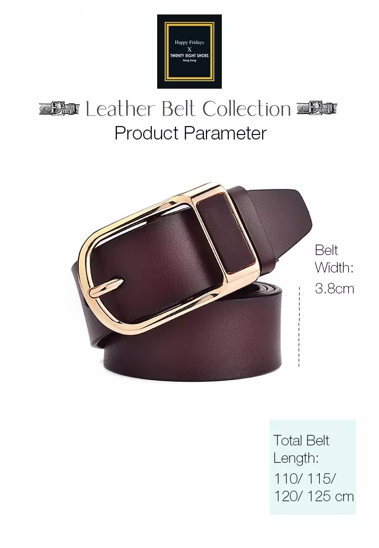 3.8cm Width Thick Retro Cowhide Genuine Leather Belt For Men Solid Brass  Copper Pin Buckle