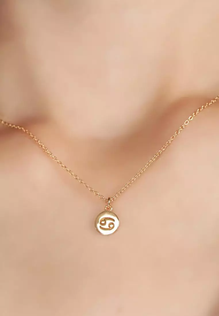 Vermeil Zodiac Necklace Cancer