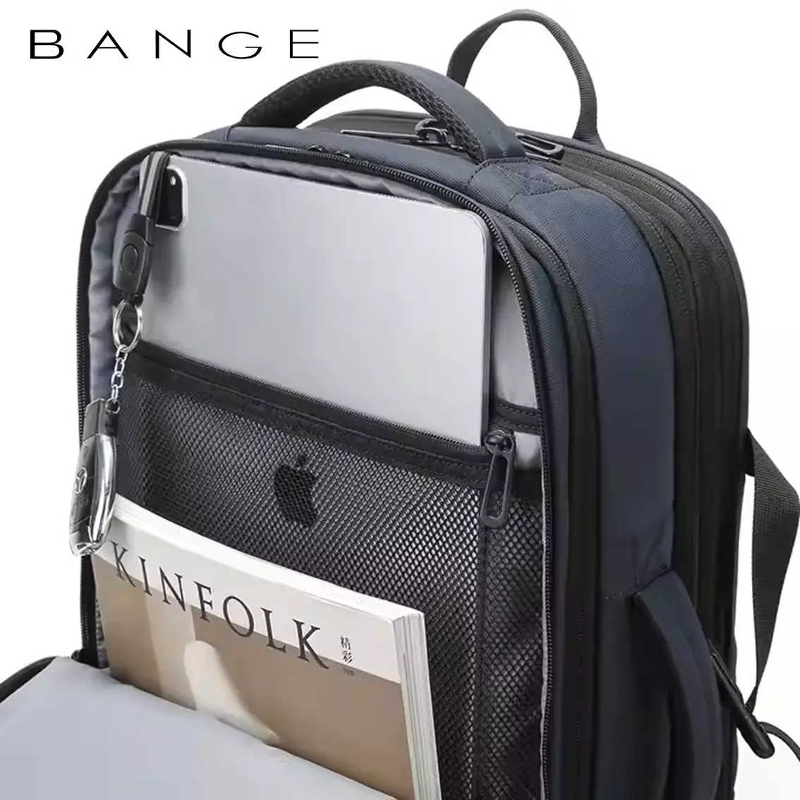 Bange BG3055 Tas Ransel Laptop Kerja Backpack Travel Pria Expandable-BLUE