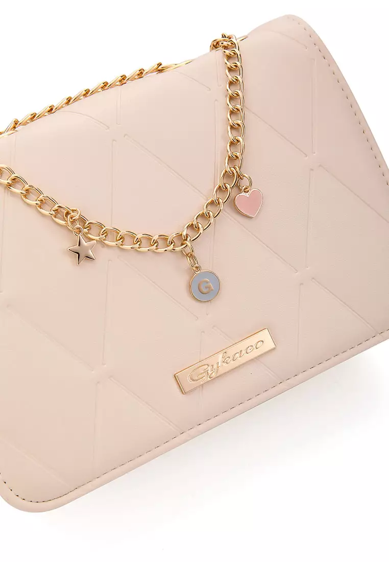 GYKACO NAERA Beige - Tas Wanita Sling Bag - Fashion Top Handle Bag (Import)