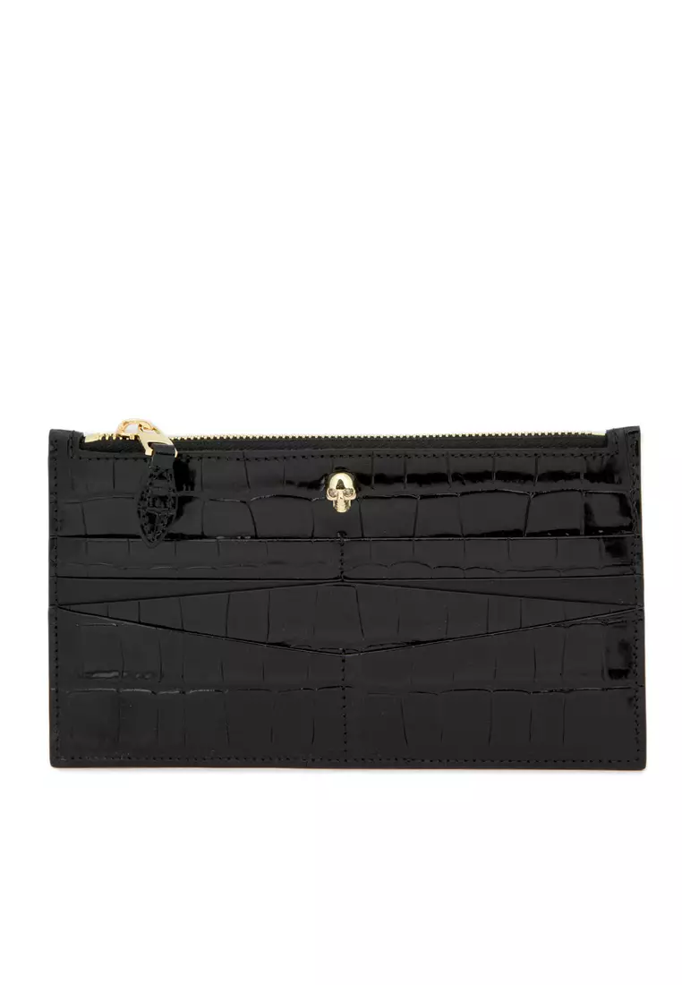 Alexander mcqueen black skull card holder 2025