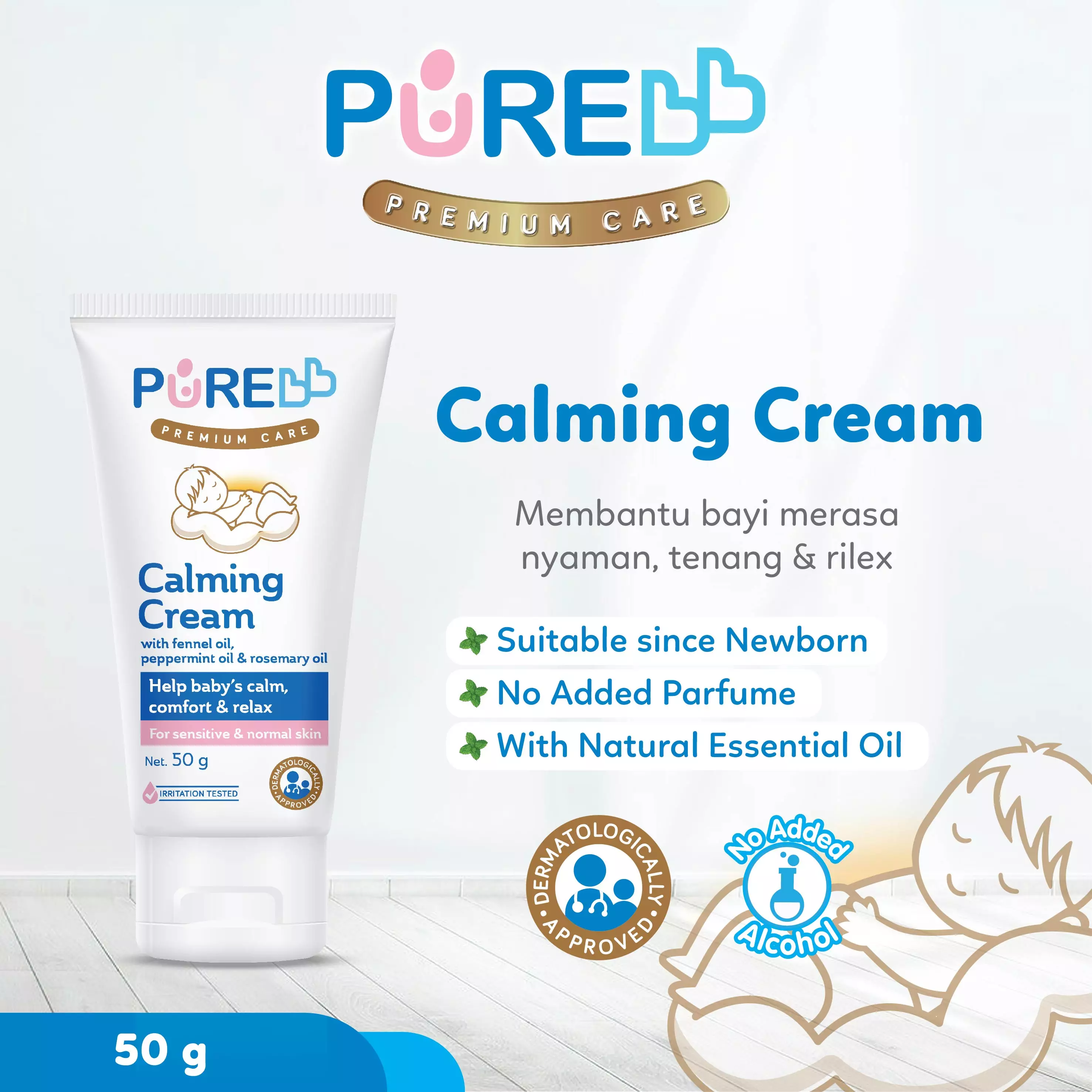 Pure BB Calming Cream Baby Rub Cream Anti Colic 50 gr