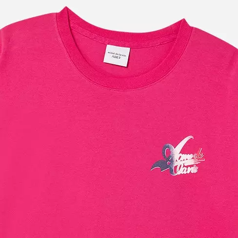 FRENCH SCRIPT LOGO SHORT SLEEVE T-SHIRT HOT PINK