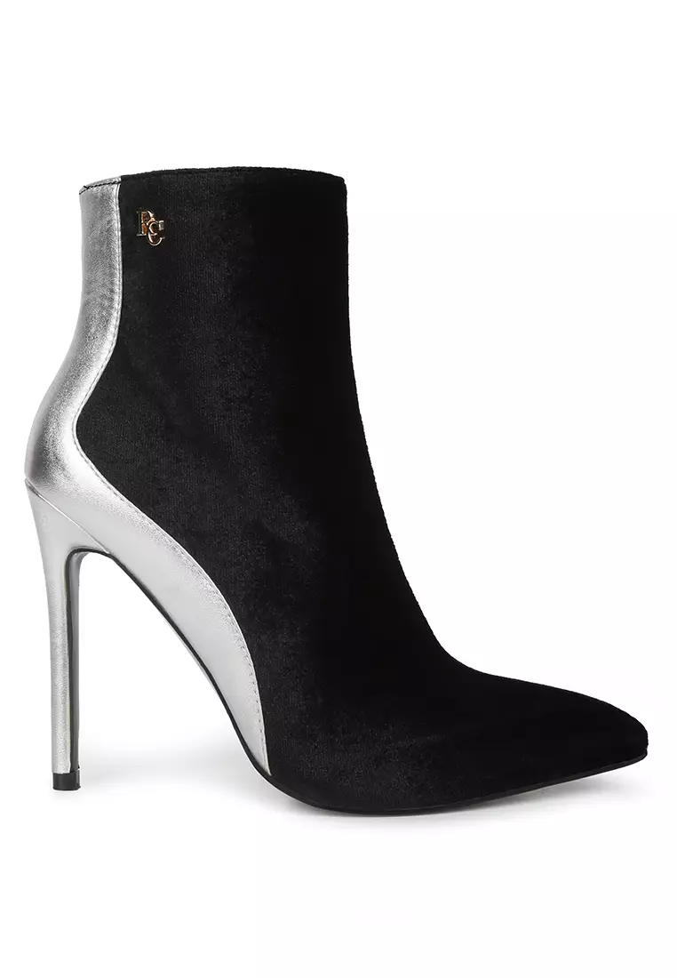 Discount on Rag & Co.  shoes - SKU: Metallic Highlight Black High Heeled Ankle Boots