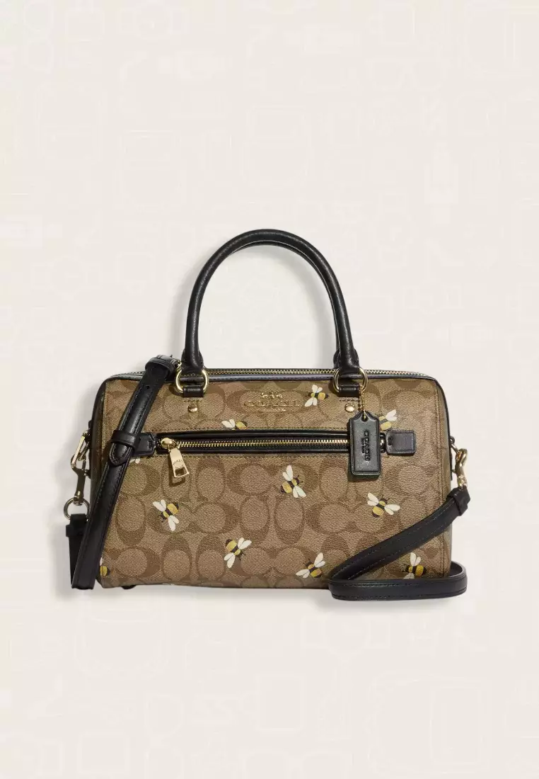 Jual Coach Coach Rowan Satchel Bag In Signature Canvas With Bee