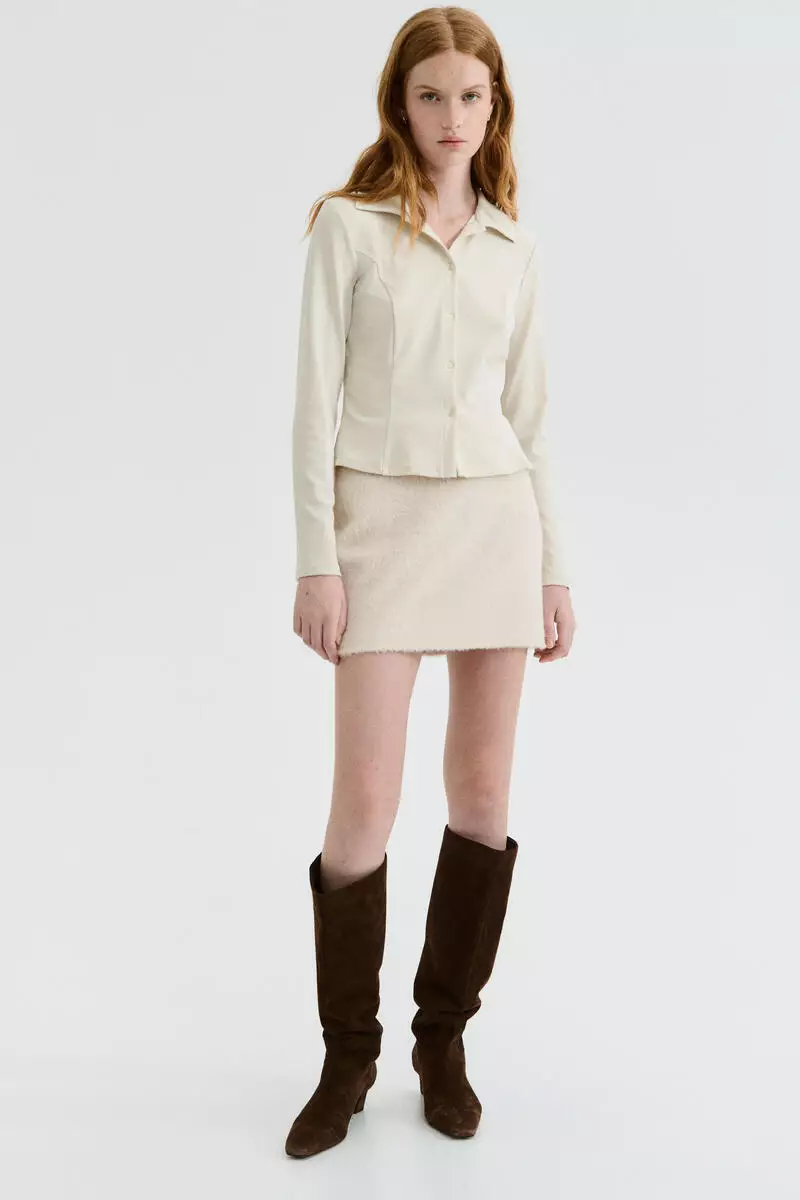 Peplum jersey shirt