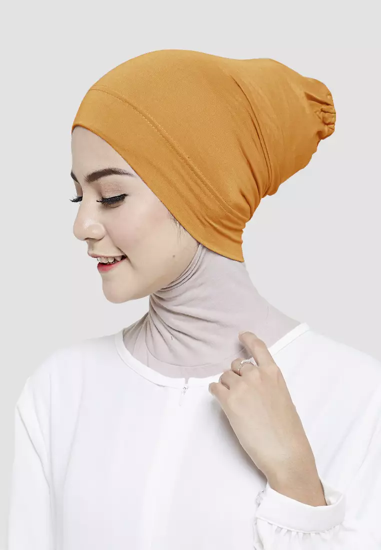Cotton Bee - Inner Rayon Basic | Ciput Hijab Karet | Dalaman Kerudung - Yellow