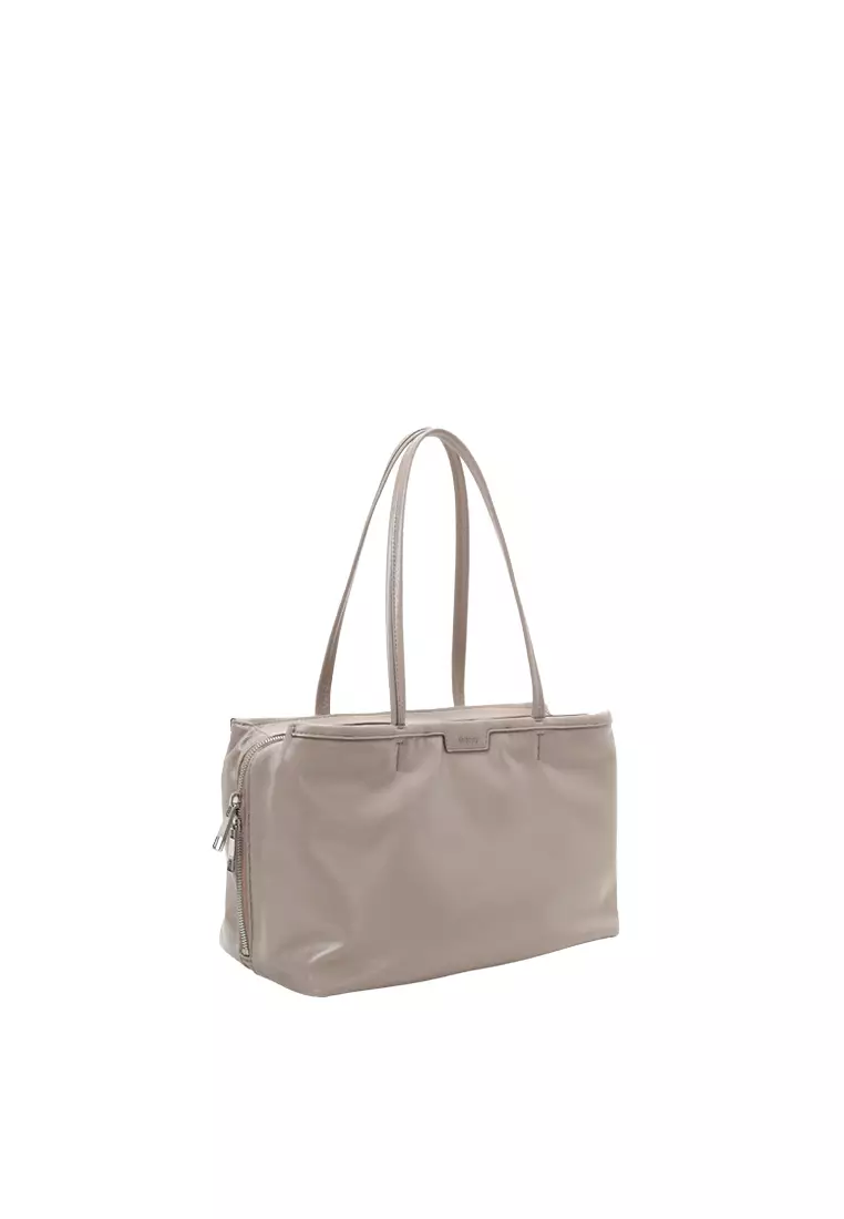TONA East-West Boston Shoulder Tote Bag II - Warm Toffee