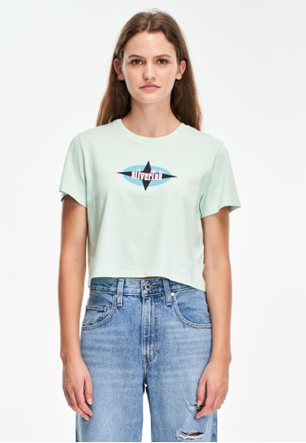 Levi's green Levi's® Women's Cropped Jordie Tee A0785-0042 E23E9AA04BCE92GS_1